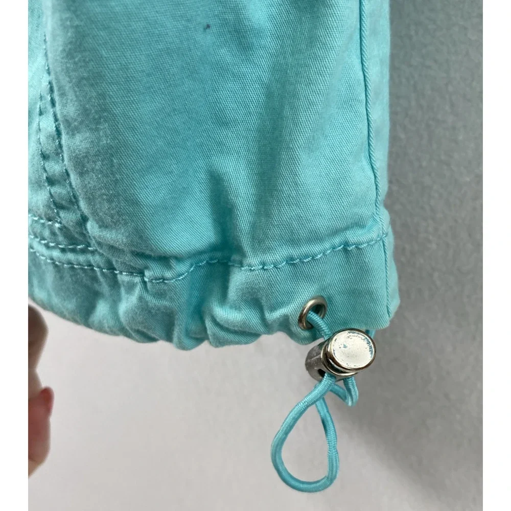 Activology Jacket Womens Large Turquoise Blue Gray Full Zip‎ Snap Up Lightweight